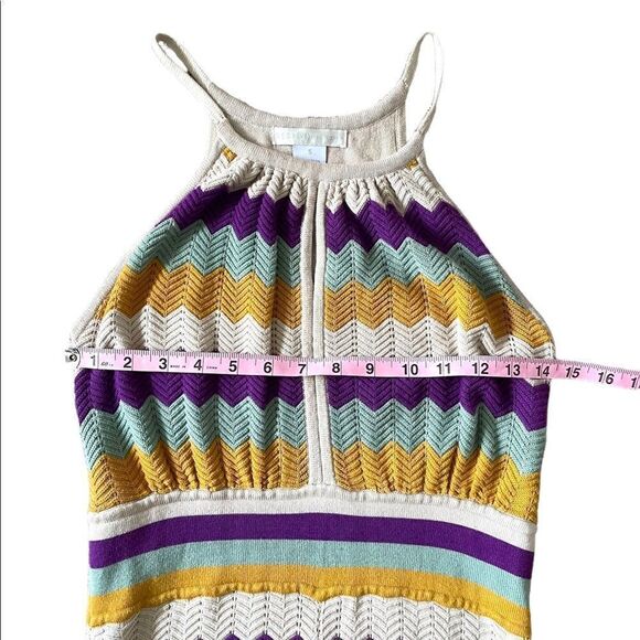 Design History Chevron Knit Patterned Halter Maxi Dress Size Small - Picture 8 of 12
